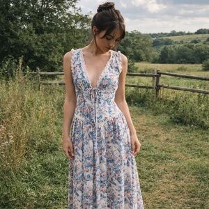 lace bodice maxi dress Lorely Lace Bodice Maxi Dress Blue